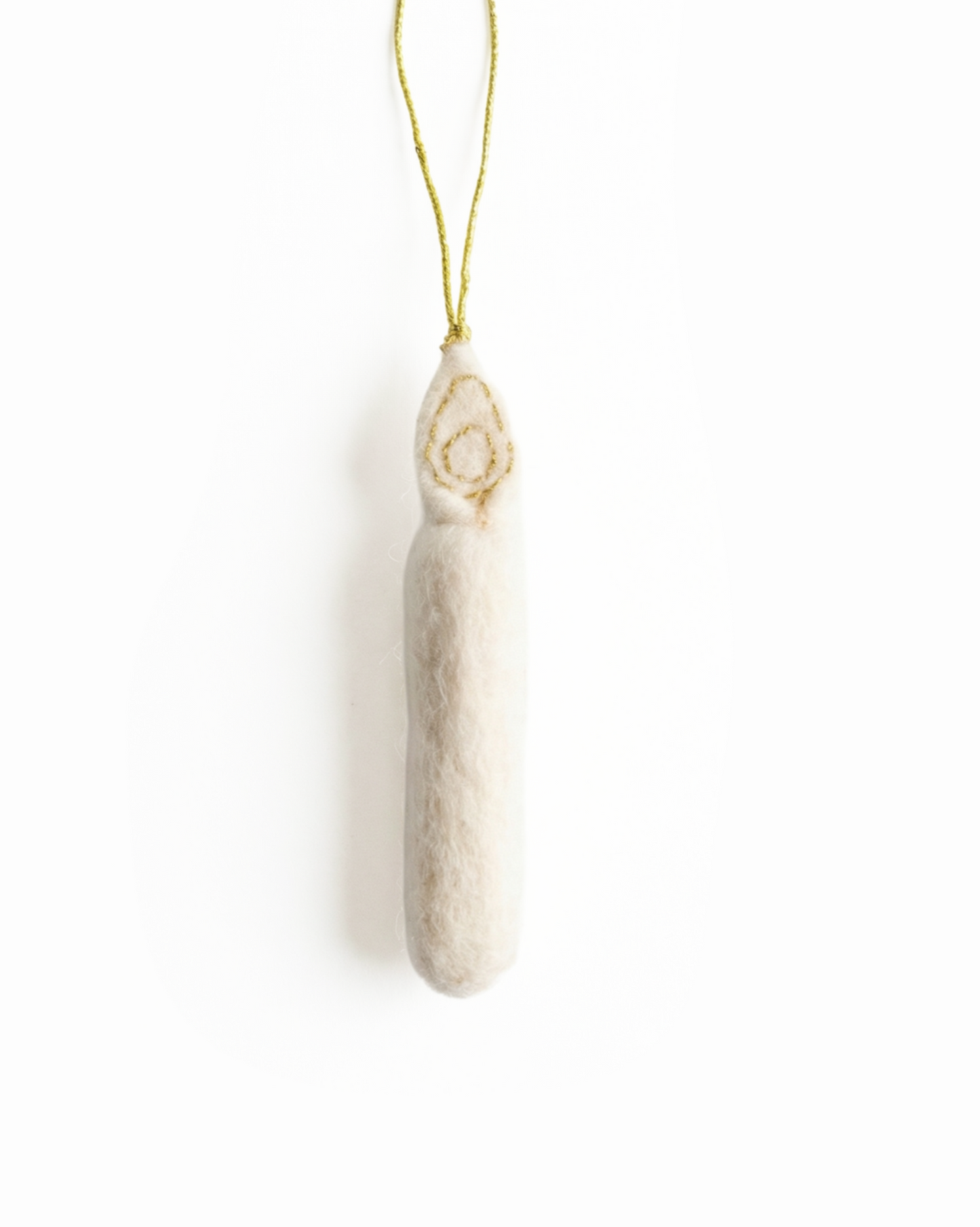 Felt candle white NEP113