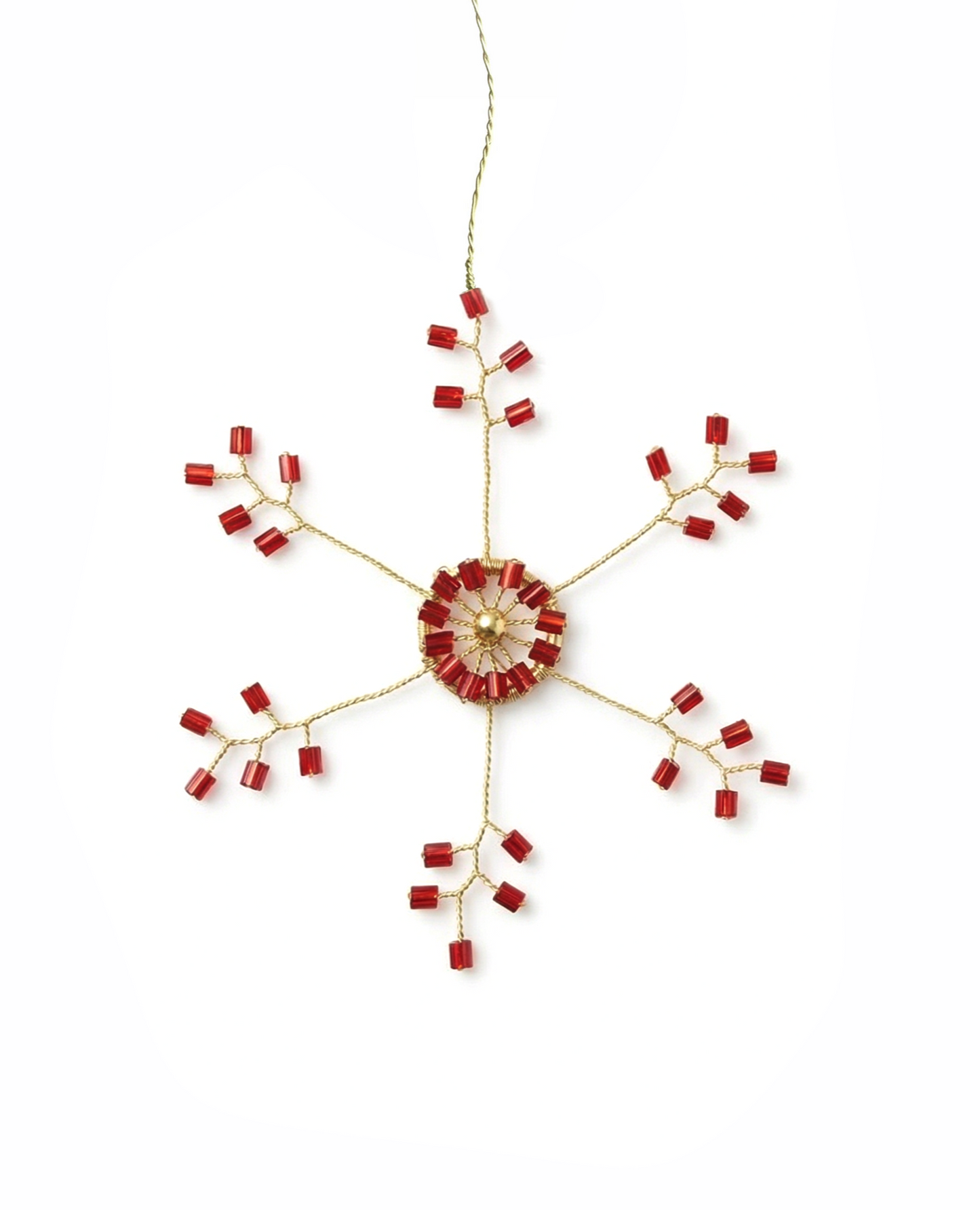 Red Snowflake Christmas Ornament WD55