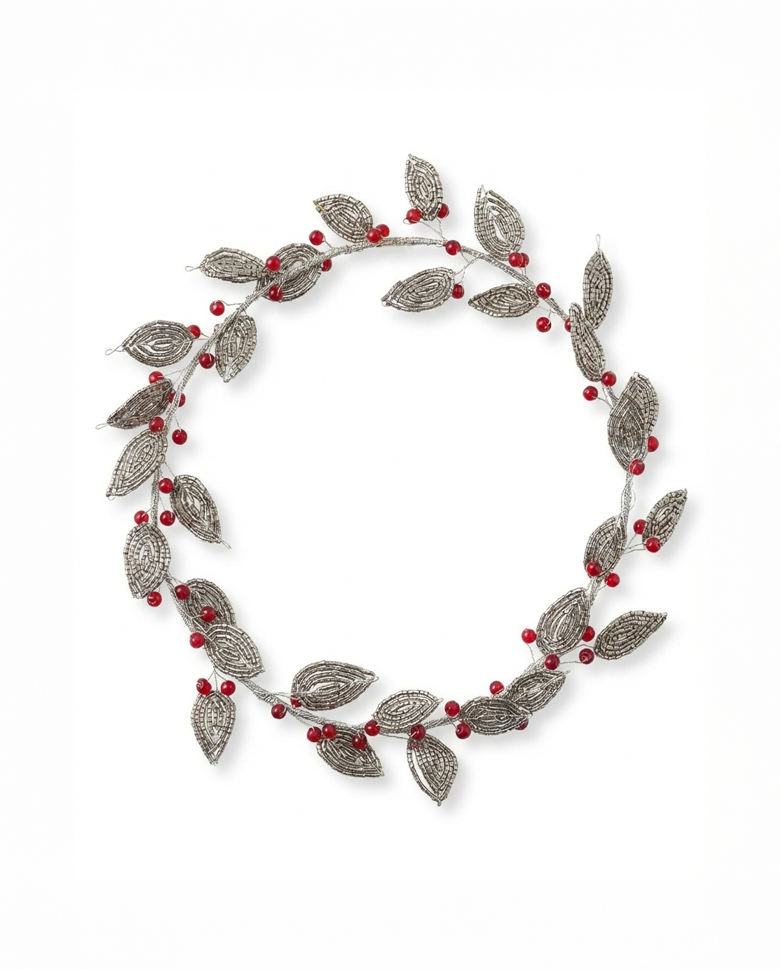 Krans zilverblad rode bessen EW-4545A
