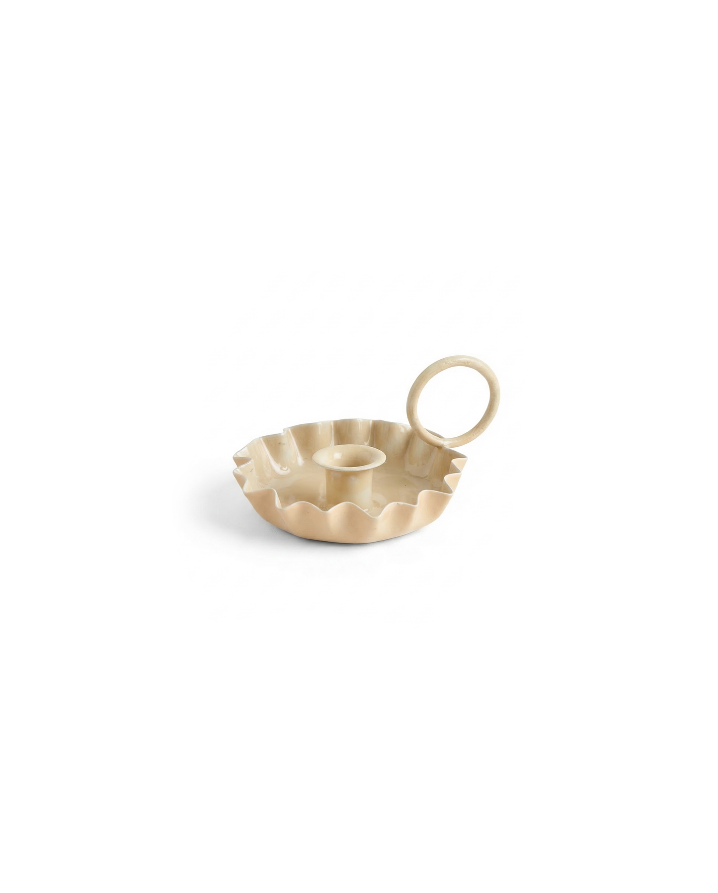 Kaarsenhouder taps toelopend beige DG08