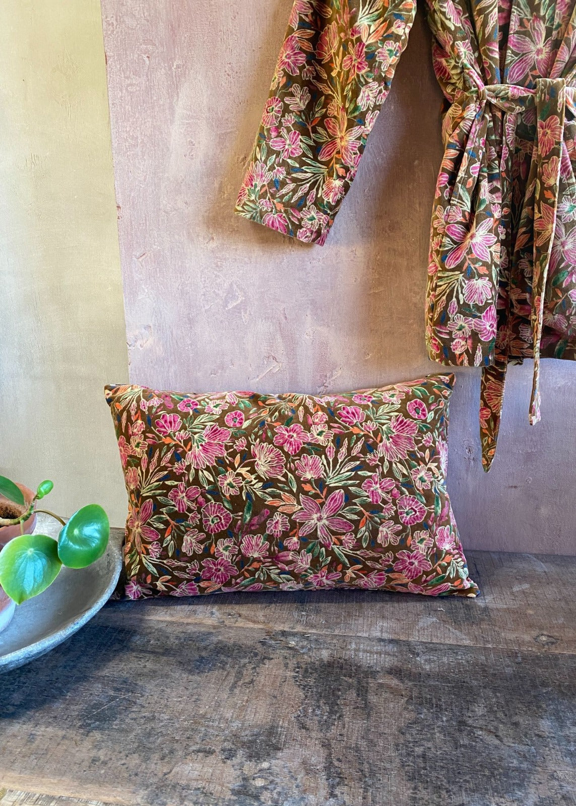 Fluwelen kussenhoes Bloem BHAT002