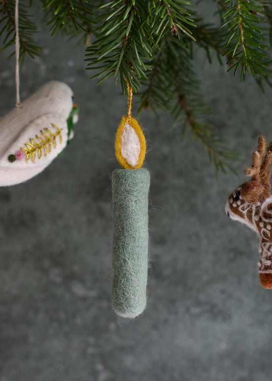 Felt candle green NEP115