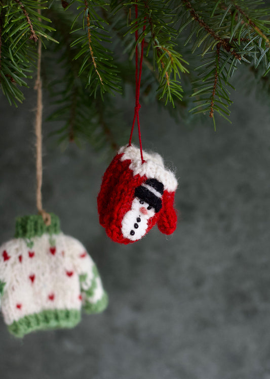 Mittens snowman red NEP108