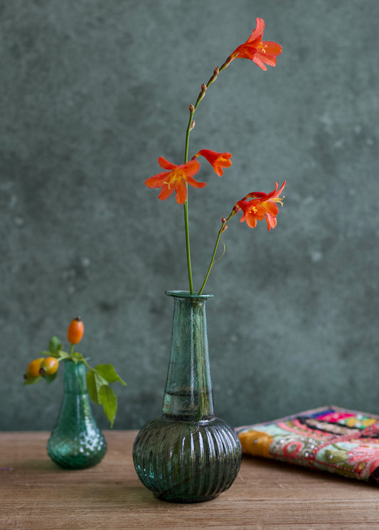 Vase green recycled glass WEL250