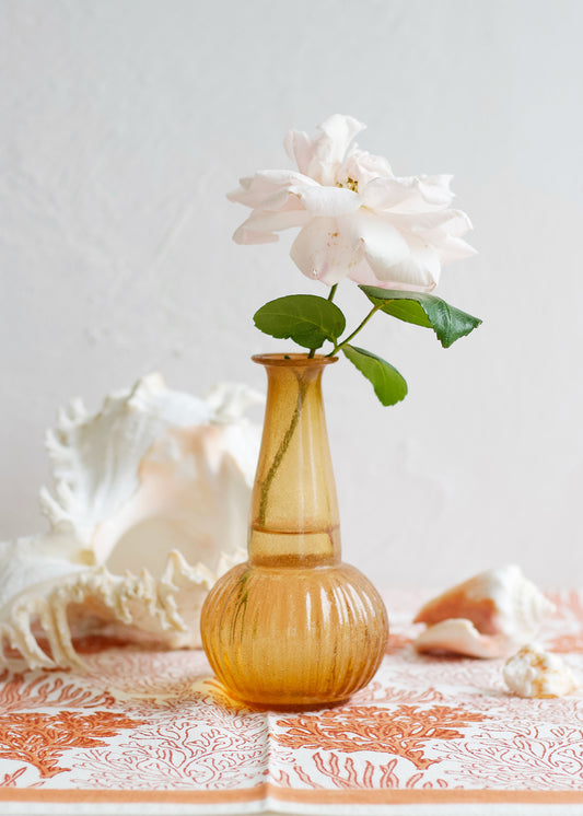 Vase orange recycled glass WEL249