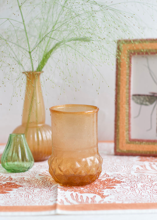 Vase orange recycled glass WEL252