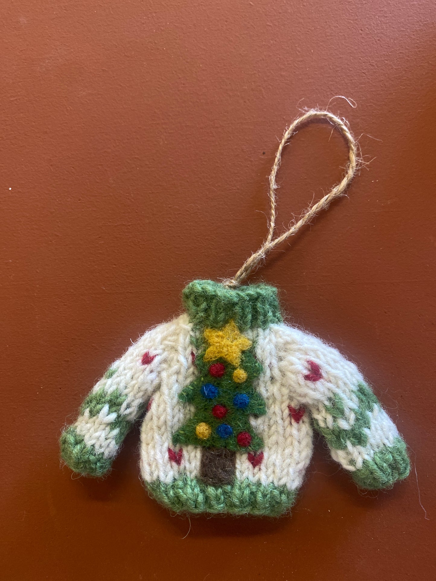 Ugly green Christmas jumper