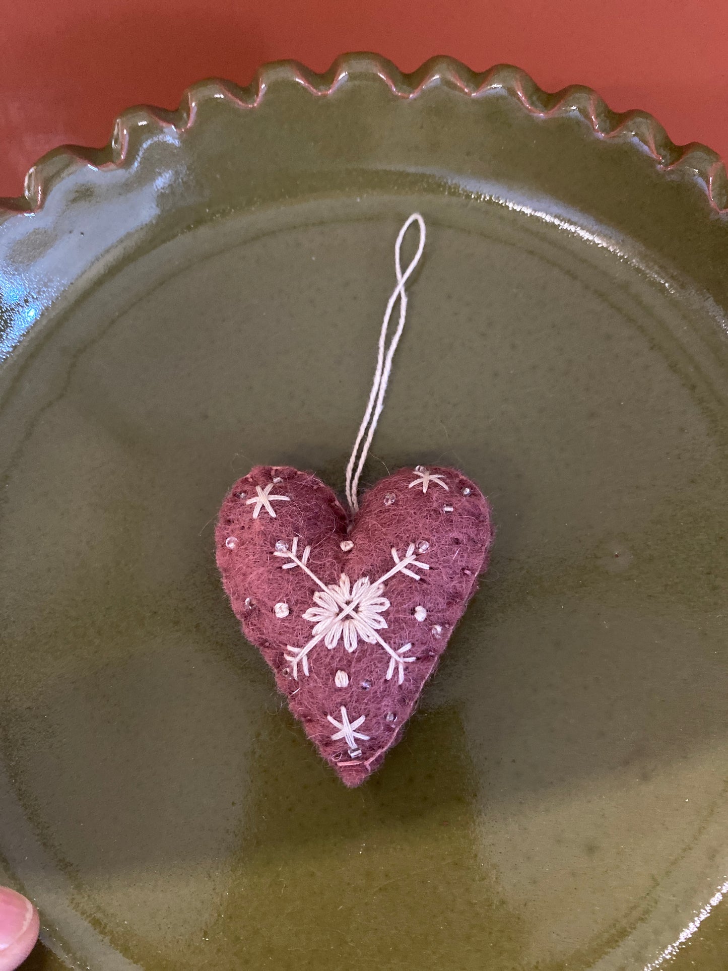 Felt heart ornament