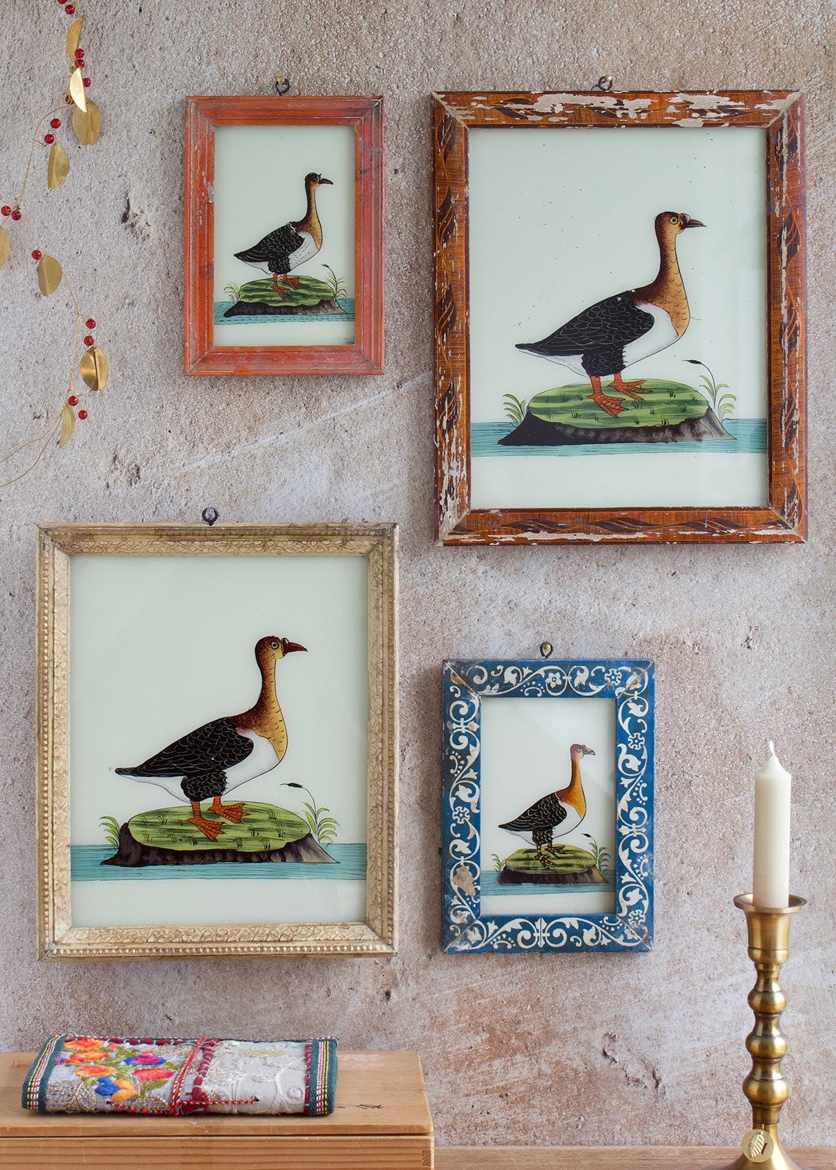 Glas schilderij vogel