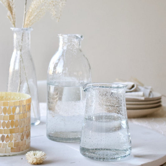 Karaf met zaadjes glas WEL103