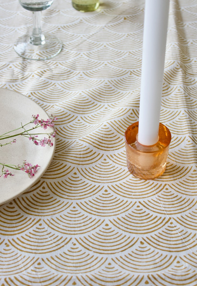 Candle holder glass cinna-peach WEL180