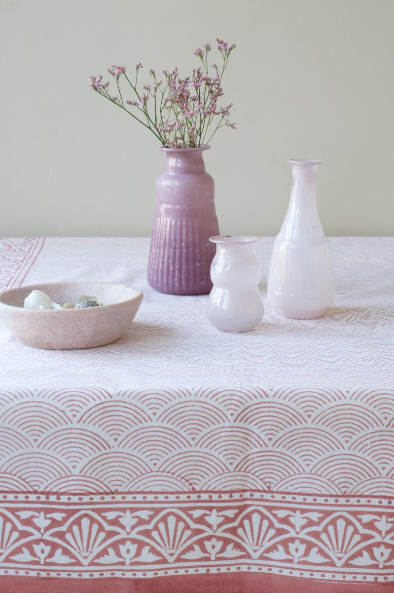 Vase en verre recyclé en opaline rose WEL124
