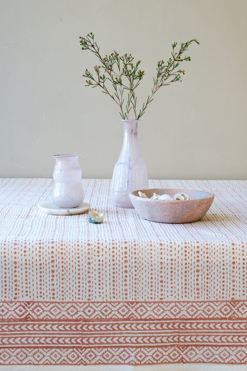 Vase en verre recyclé en opaline rose WEL124