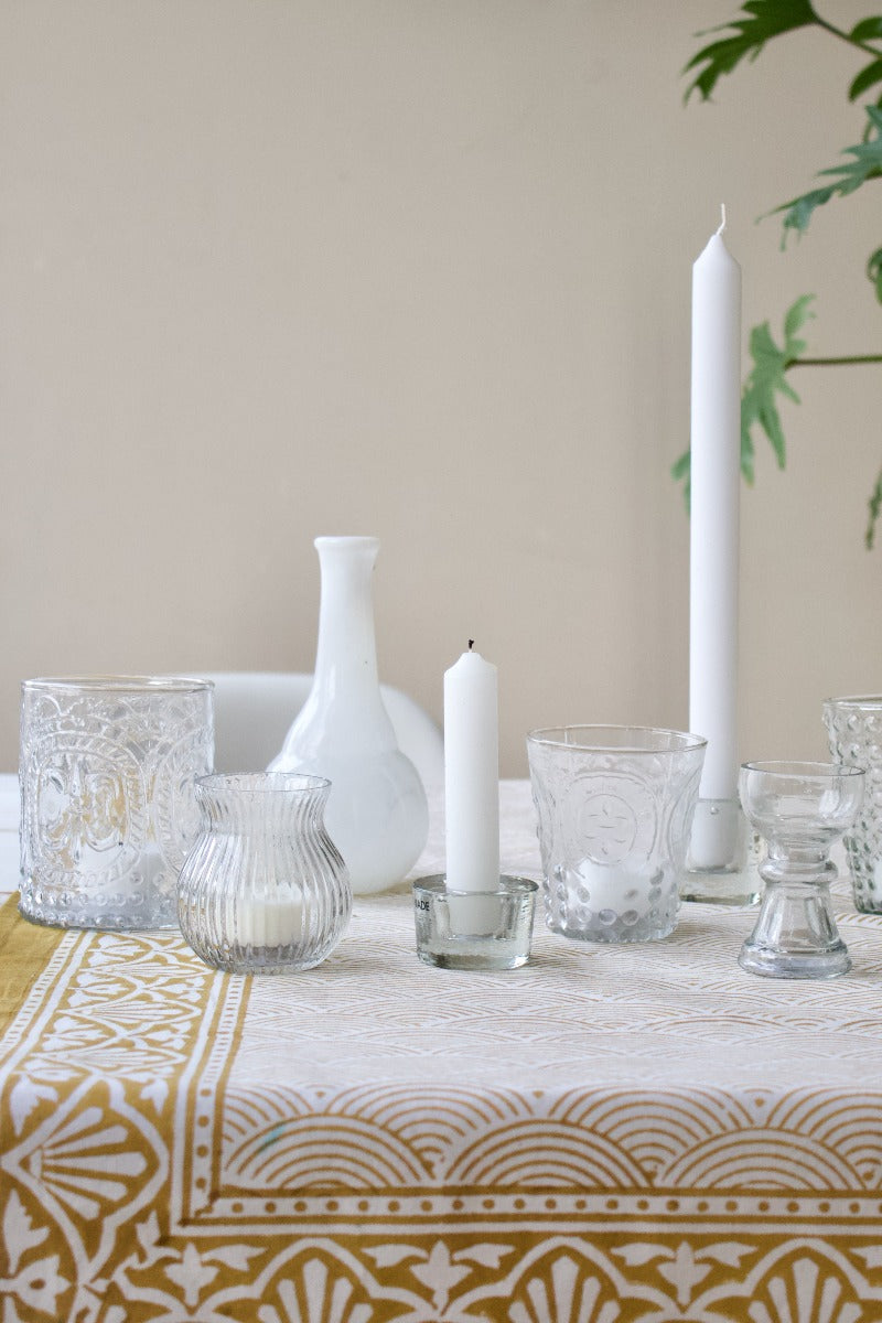 Vase recycled glass opaline white WEL129