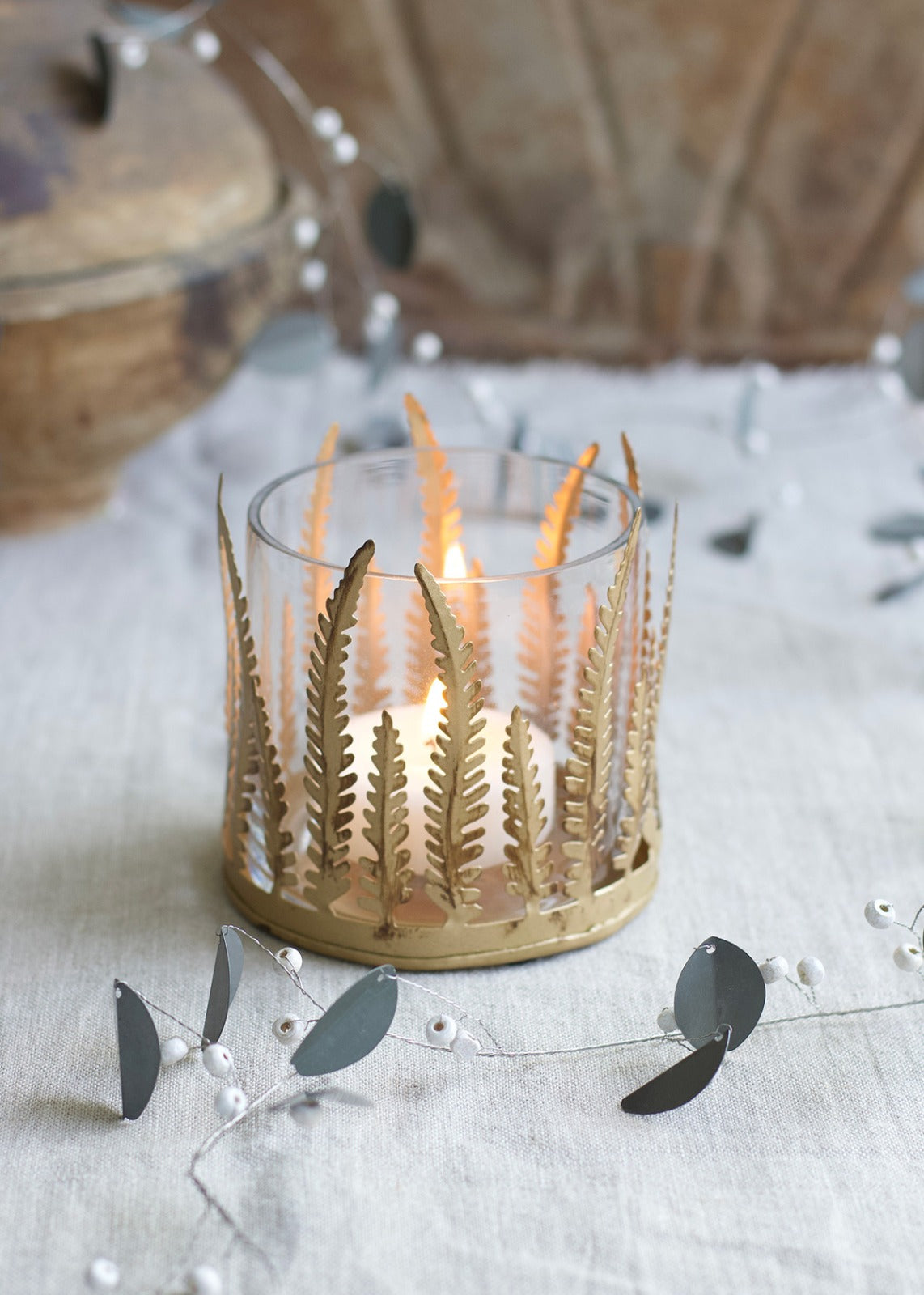 Tealight fern votive KE104
