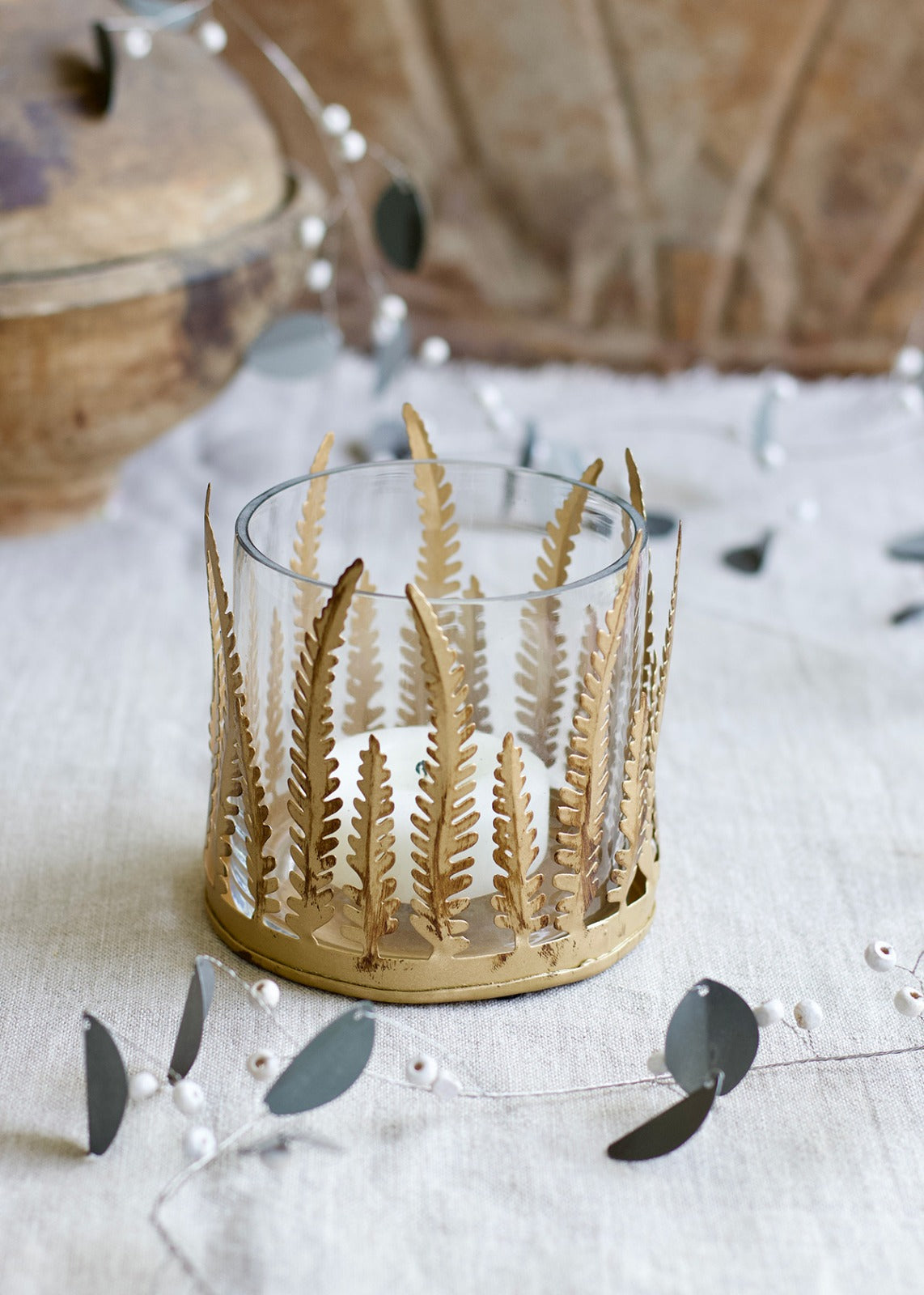 Tealight fern votive KE104