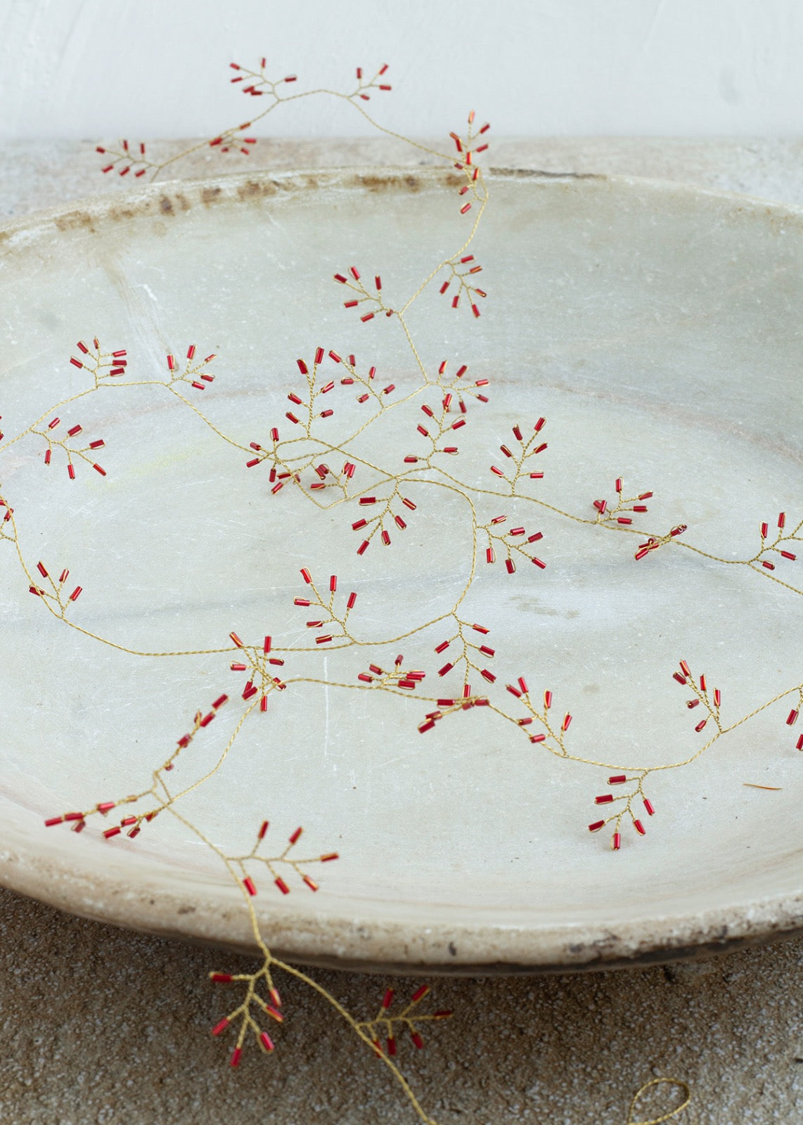 Guirlande de perles rouges WD41