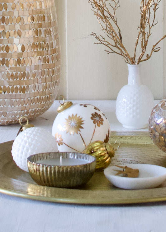 Christmas ball opal white WEL033