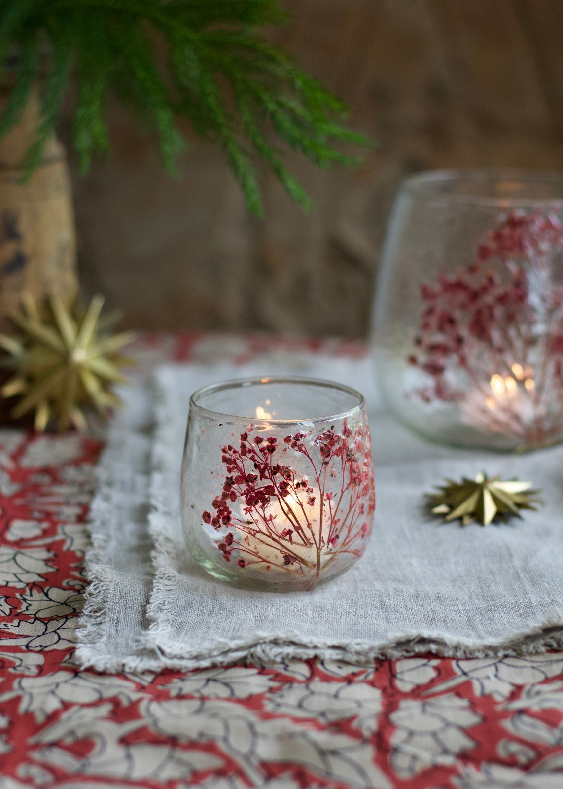 Tealight red flower WEL217
