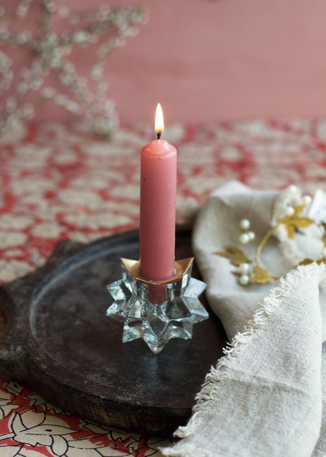 Glass candle holder WEL012