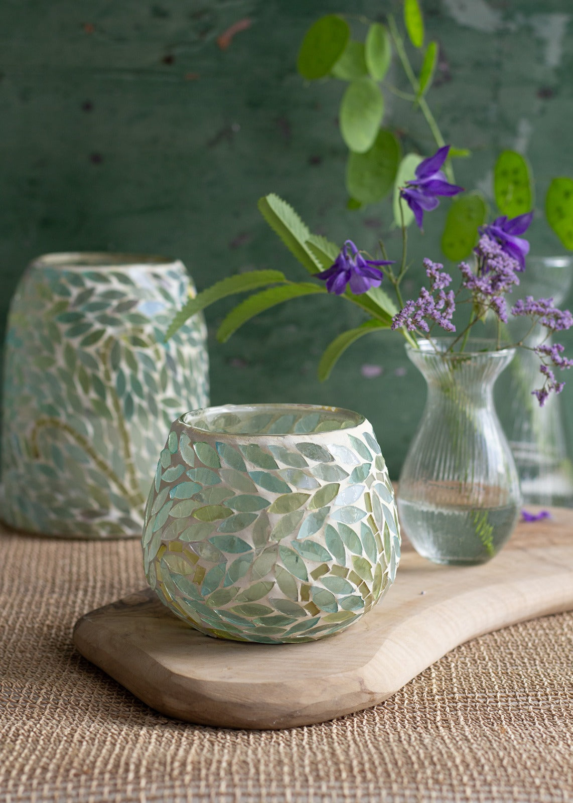 Vase mosaic seagreen WEL210
