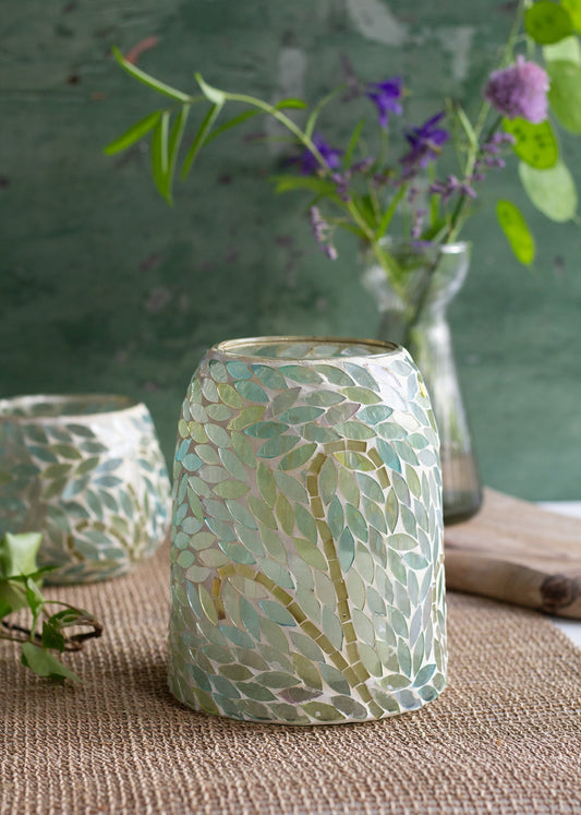 Vase mosaic seagreen WEL210