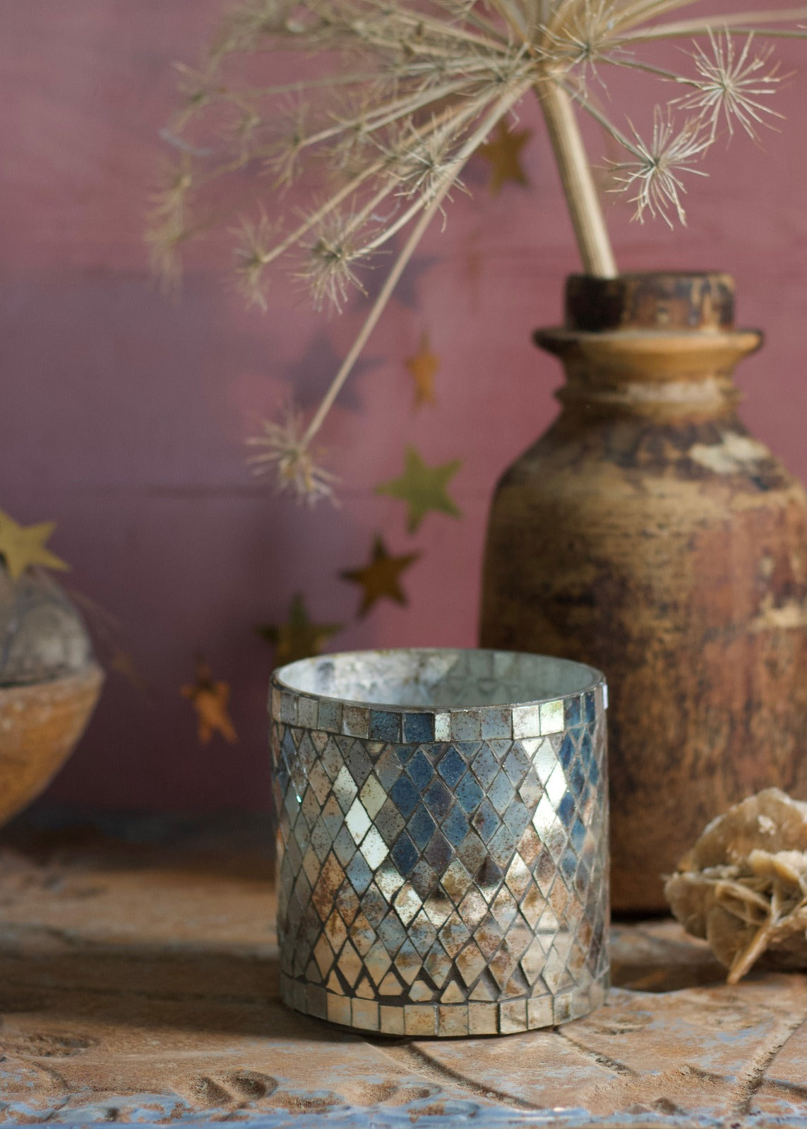 Tealight Mosaic Antique WEL208