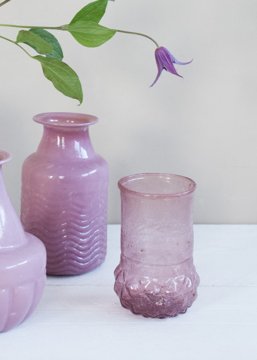 Vase recycled glass lilac WEL201