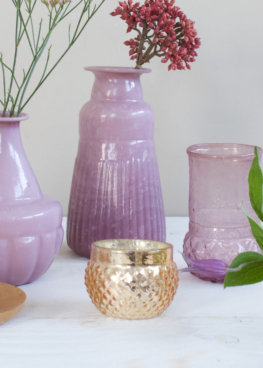 Vase recycled glass lilac WEL201
