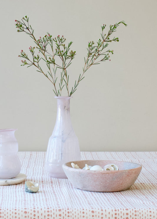 Vase recycled glass in opaline pink WEL125