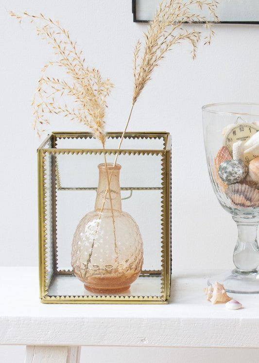 Vase recycled glass orange WEL195