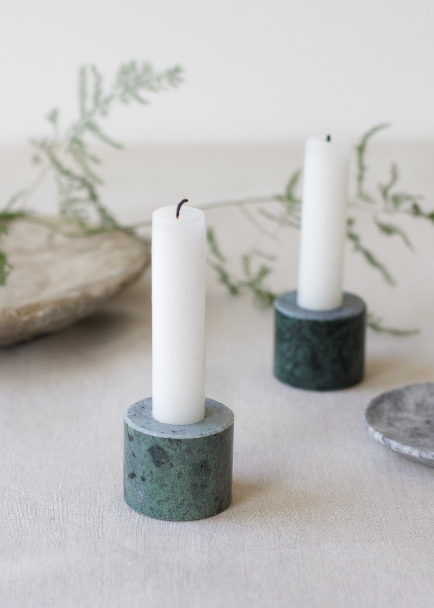 Candle holder green marble MJ-95