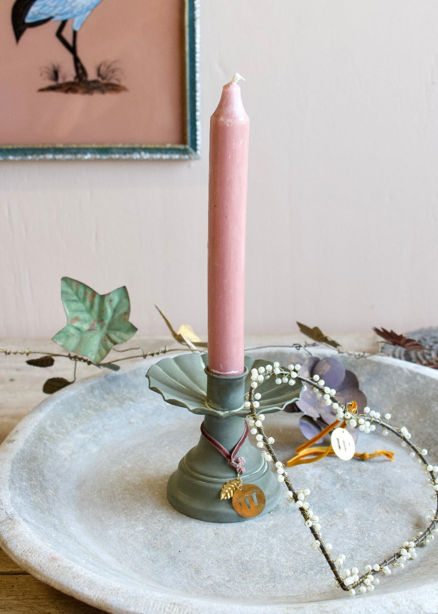 Candle holder old green AS0823