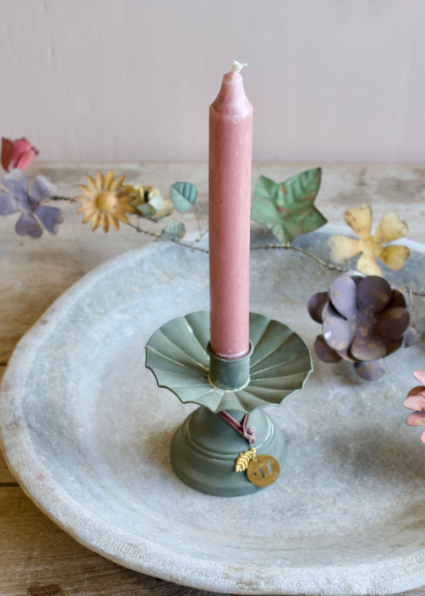 Candle holder old green AS0823