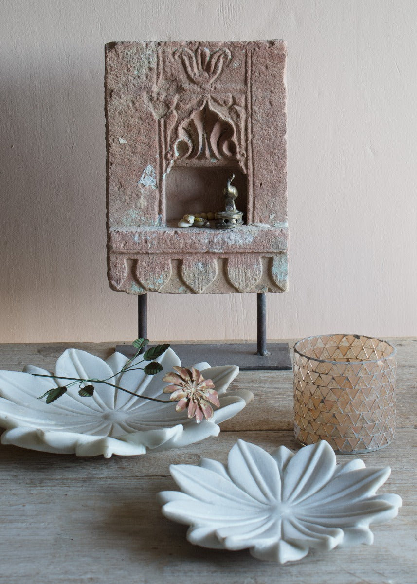 Bol en marbre blanc Lotus Medium MJ 23103