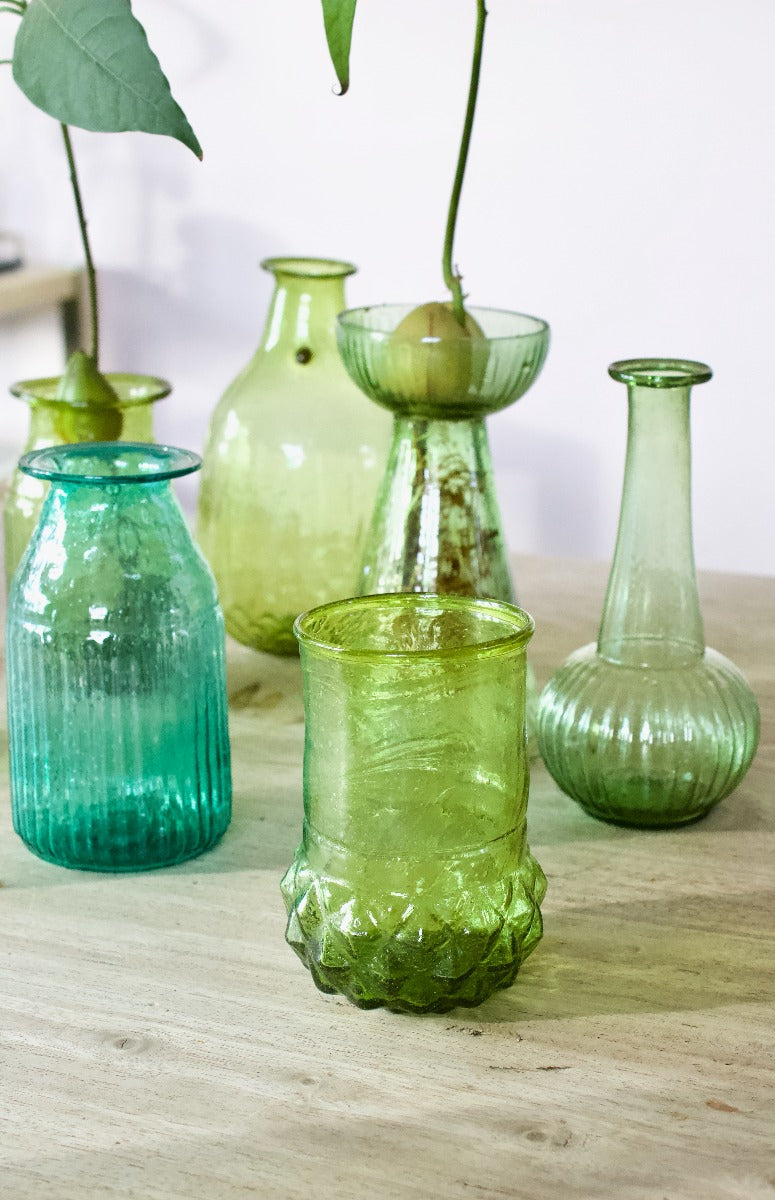 Vase recycled glass green WEL200