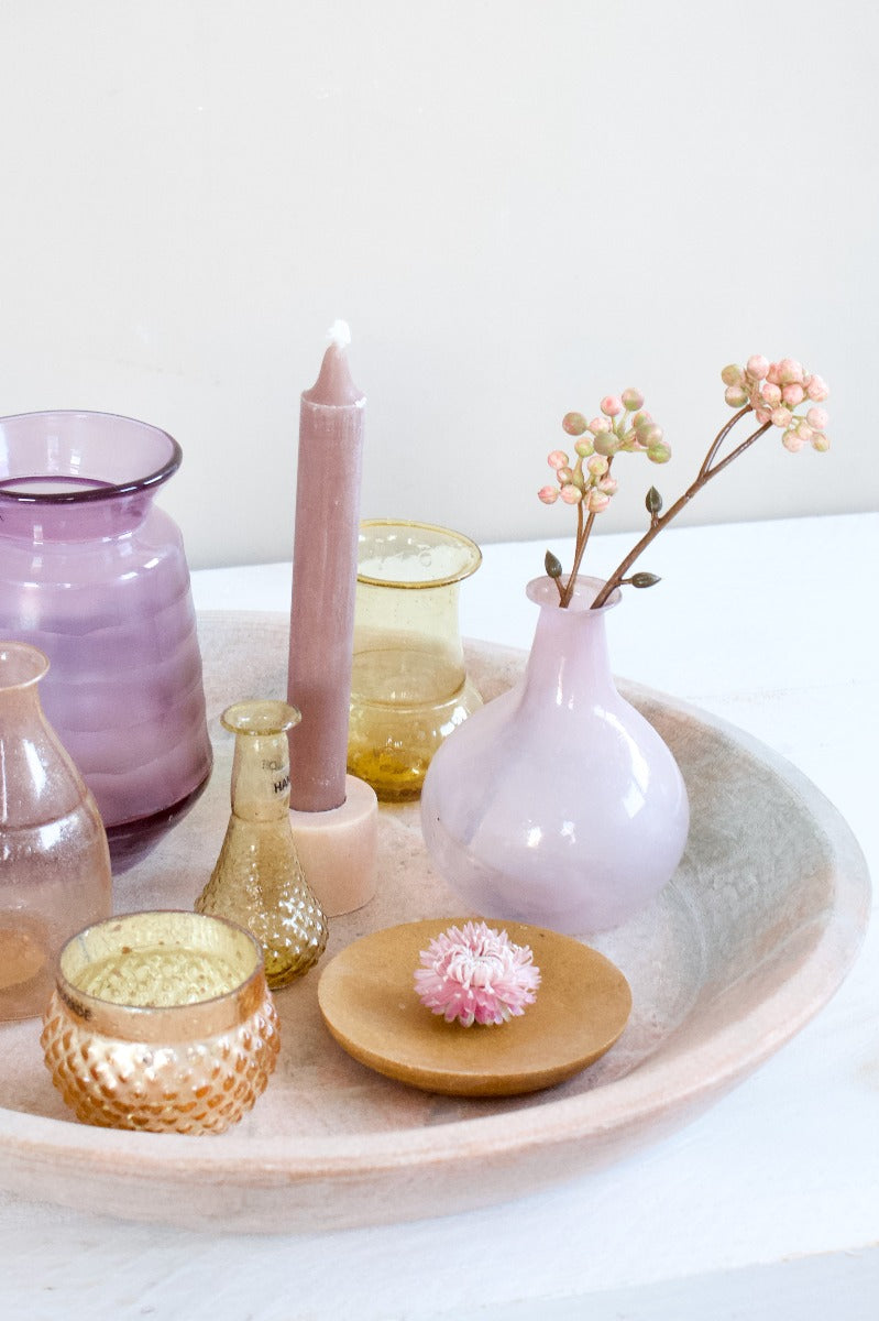 Candle holder pink marble MJ-94