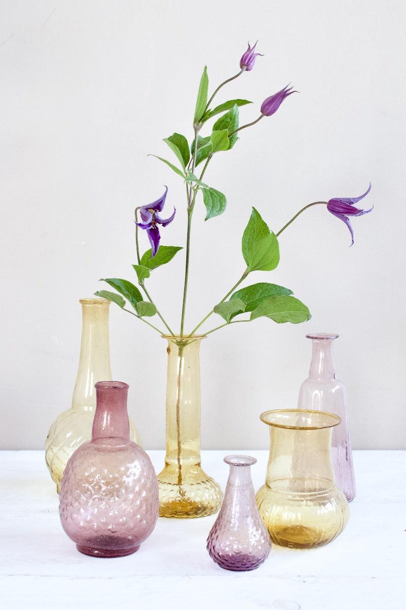 Vase recycled glass gold WEL196