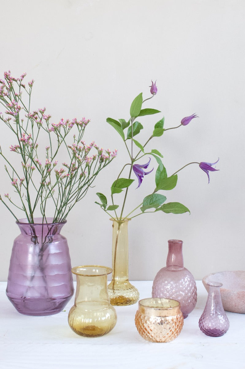 Vase recycled glass gold WEL196