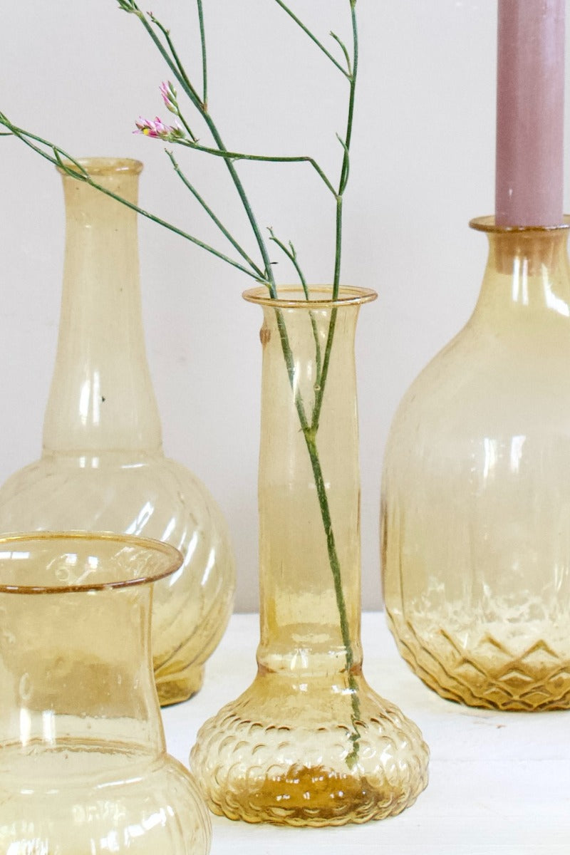 Vase recycled glass gold WEL196