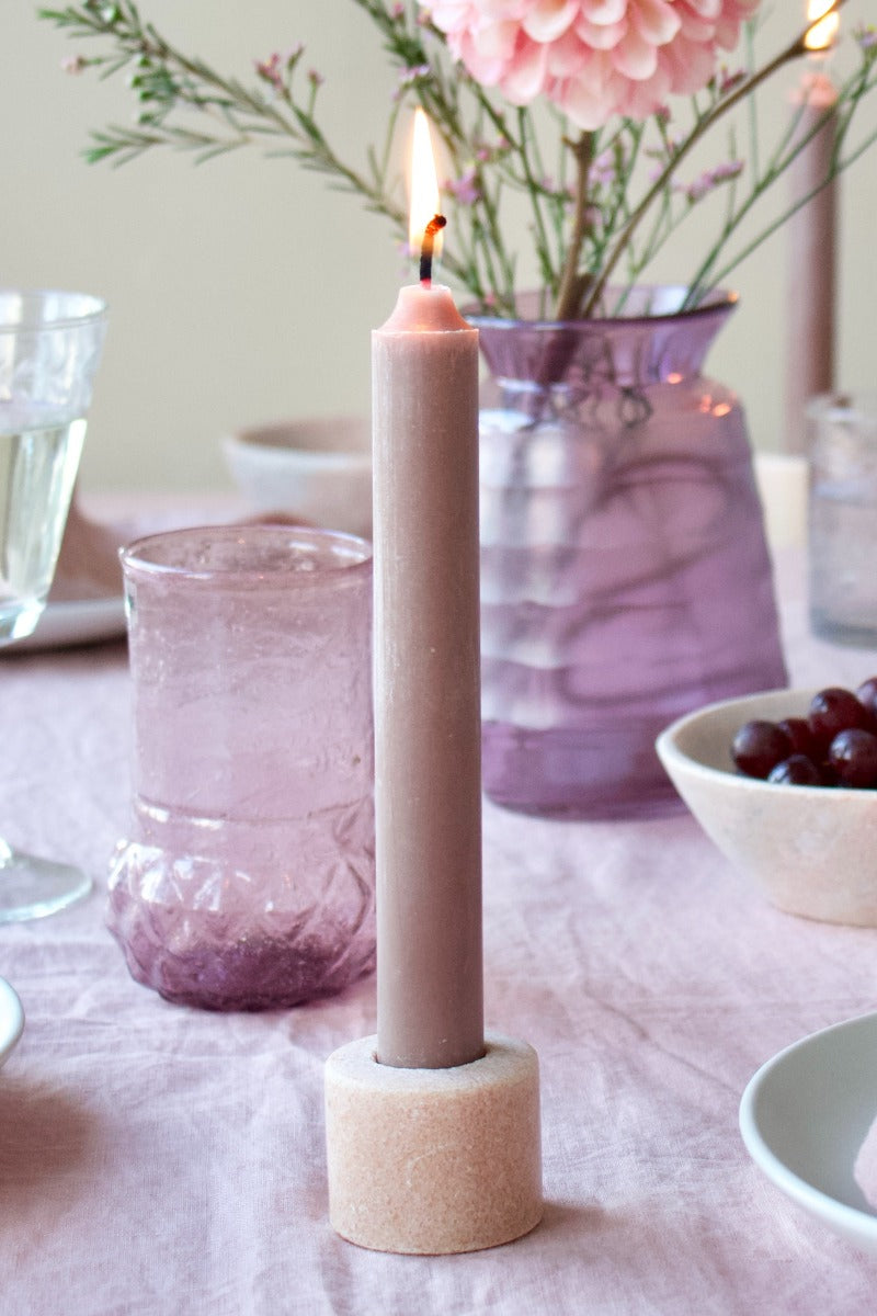 Candle holder pink marble MJ-94
