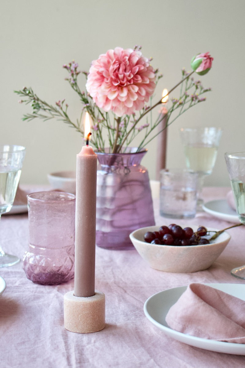 Candle holder pink marble MJ-94