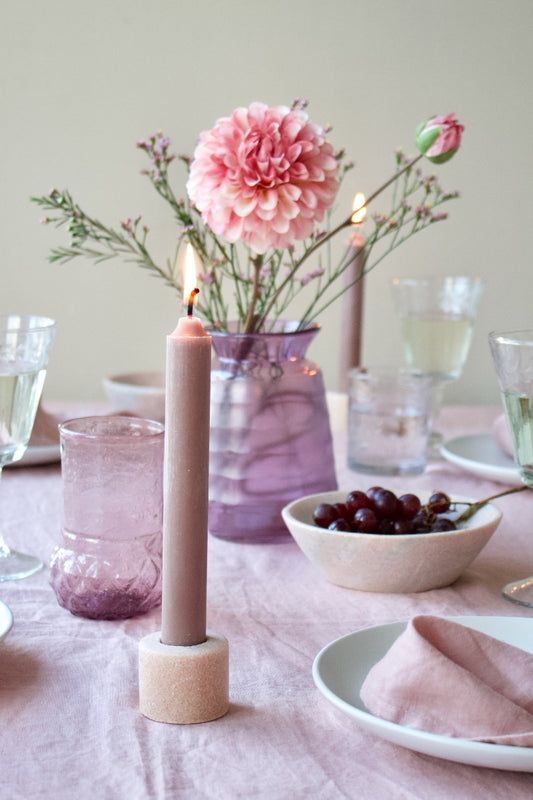 Candle holder pink marble MJ-94