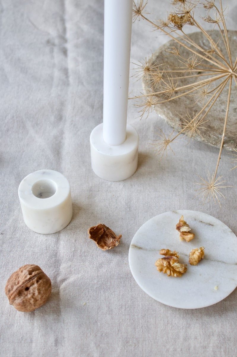 Marble candle holder White MJ-92