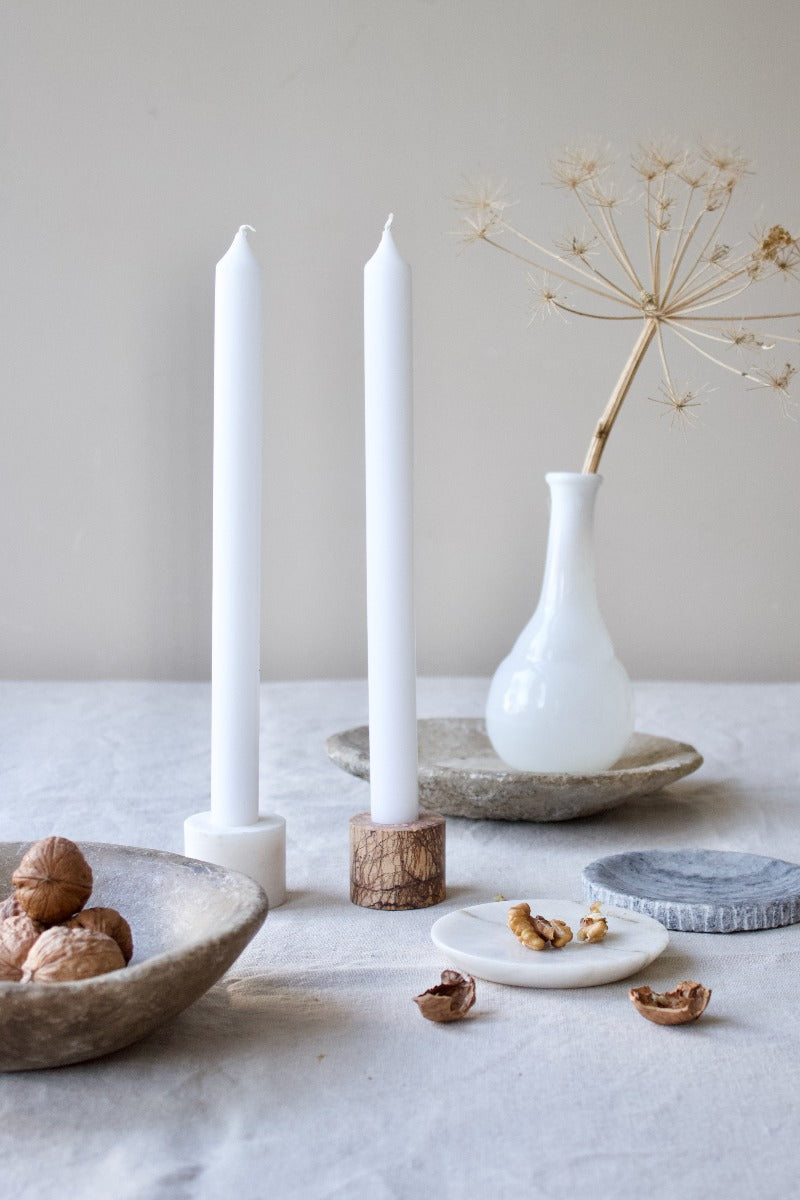 Marble candle holder White MJ-92