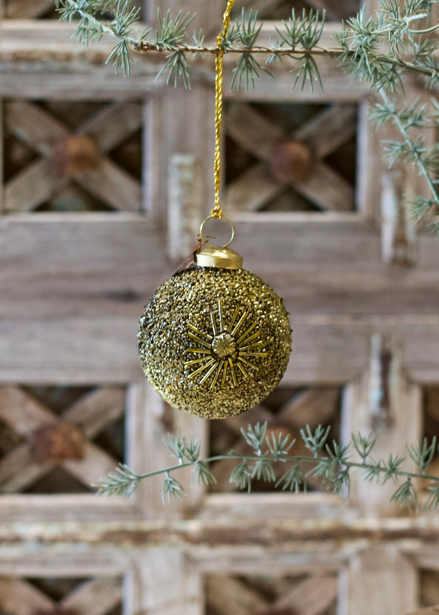 Kerstbal bloemen WEL172