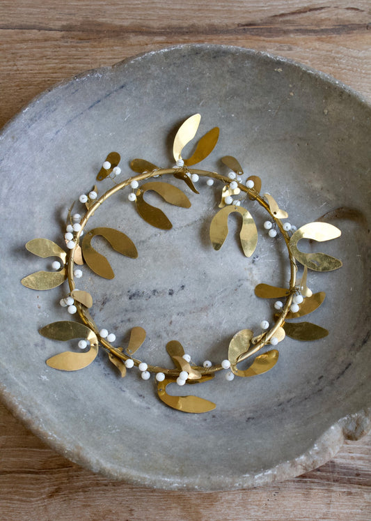Couronne de gui en laiton EW-5358