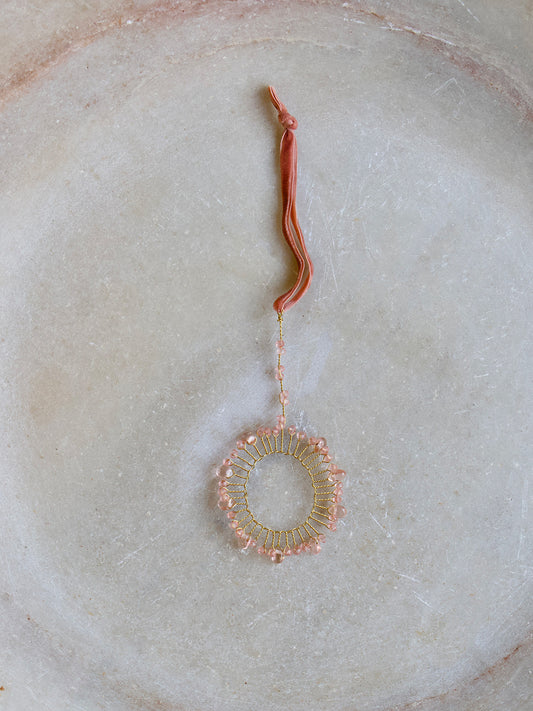 Couronne en verre rose WD38