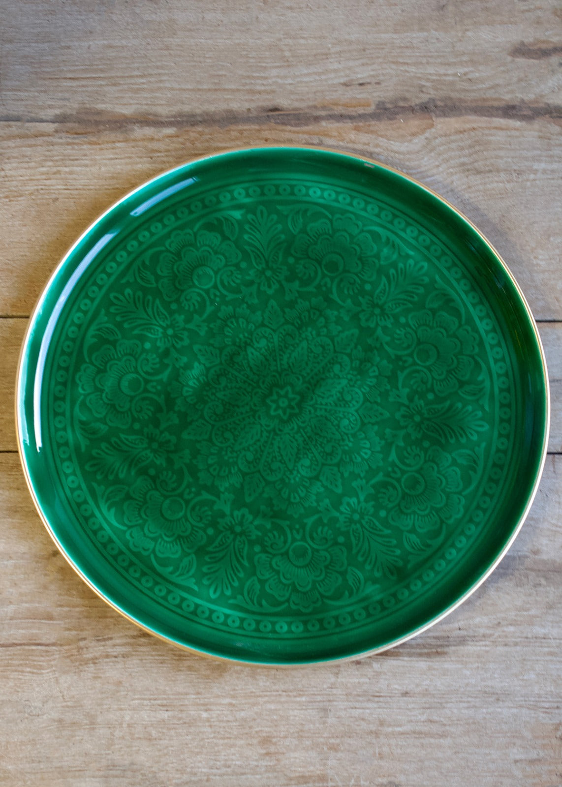 Plateau en émail vert DG22