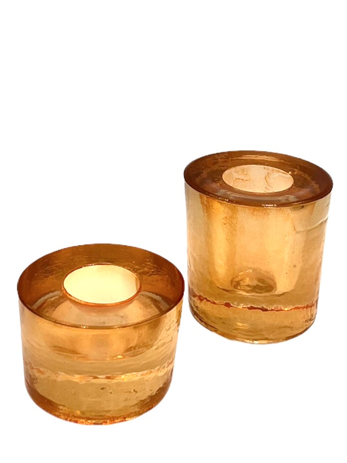 Kaarsenhouder glas cinna-perzik WEL177